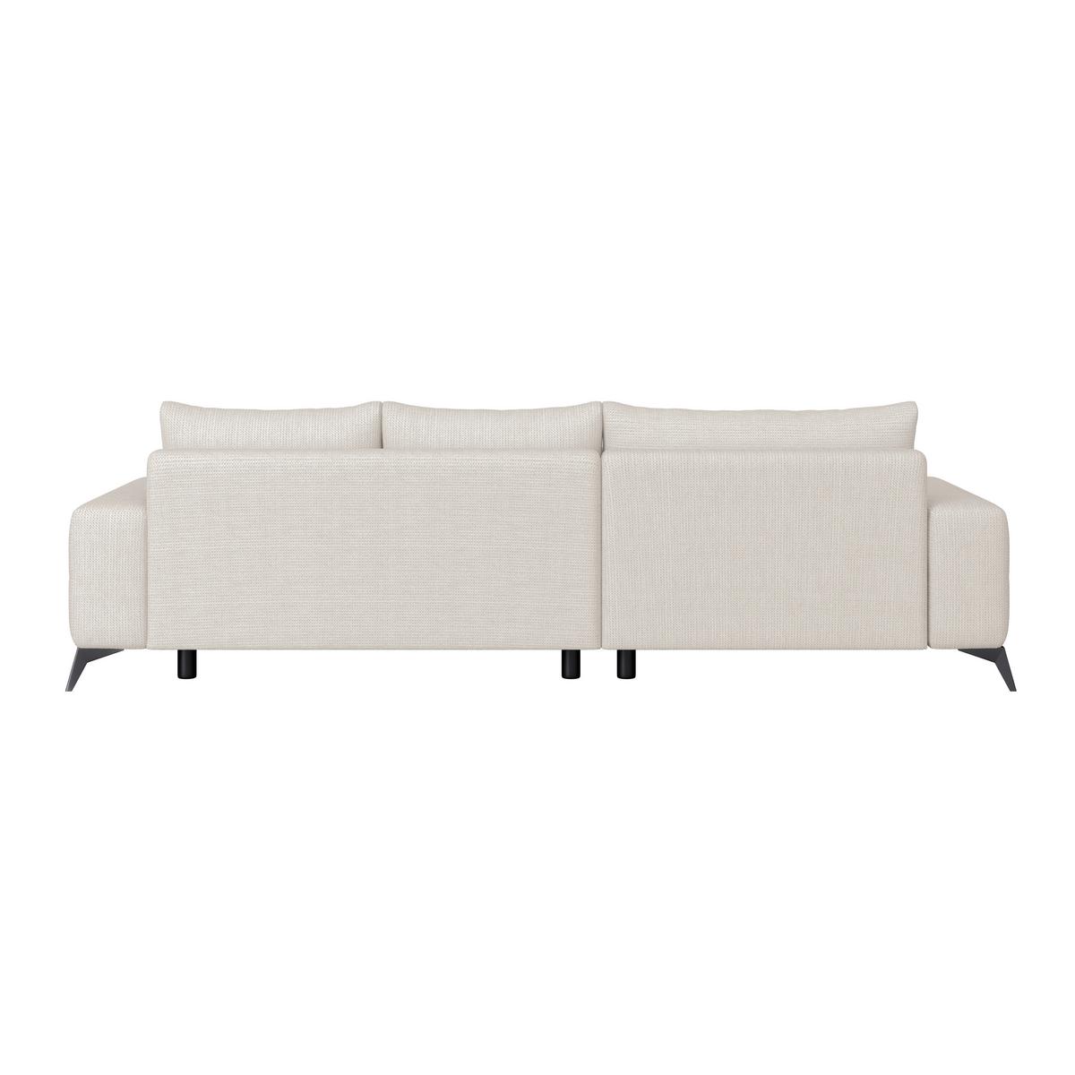 Ecksofa Mauro Perlmutt, mit Schlaffunktion - Perlmutt/Schwarz, Trend, Textil (175/290cm) - Luca Bessoni