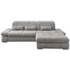 Ecksofa mit Schlaffunktion Dalida Silberfarben Chenille - Chromfarben/Silberfarben, Design, Textil (300/196cm) - Livetastic