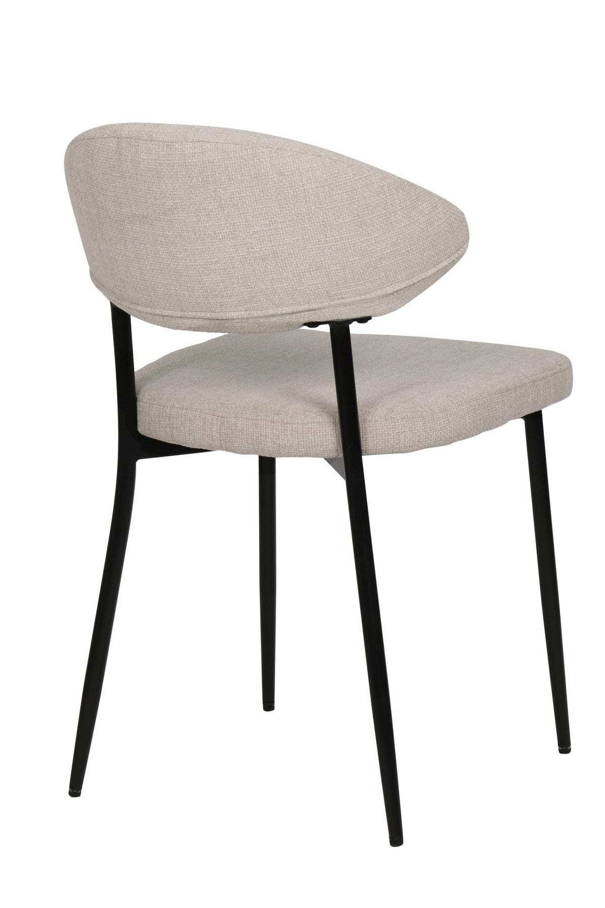 STUHL-SET Schwarz/Beige 2-teilig - Beige/Schwarz, MODERN, Textil/Metall (56/82/53cm) - MID.YOU