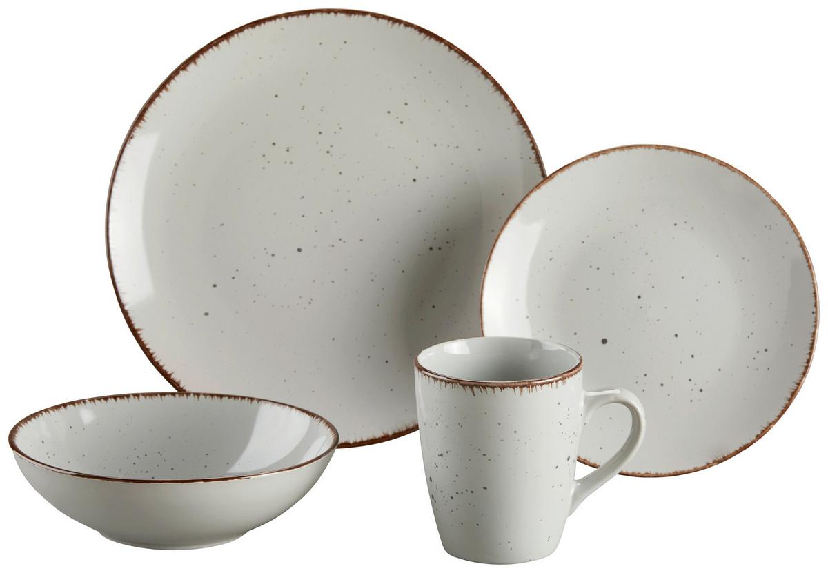 Kombiservice Lava  Keramik 4 Personen Geschirr Set Grau - Grau, LIFESTYLE, Keramik - Arte Viva