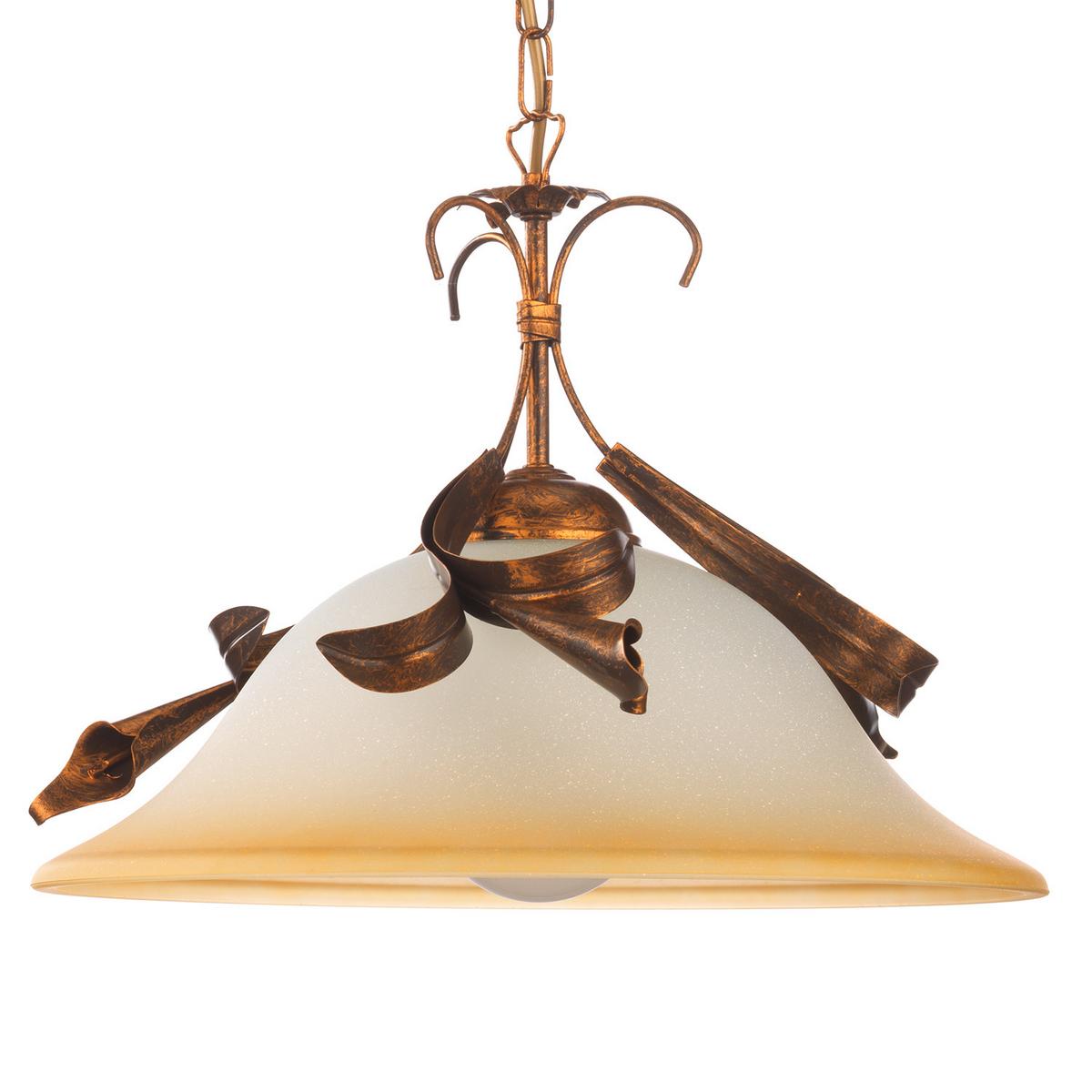 Hängeleuchte Perlmutt Bronzefarben L: 40 cm - Perlmutt/Bronzefarben, KONVENTIONELL, Glas/Metall (40/40/90cm)