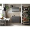 Miniküche Merle Grau/Eiche Dekor B:100cm - Eichefarben/Grau, Basics, Glas/Holzwerkstoff (100cm) - Respekta