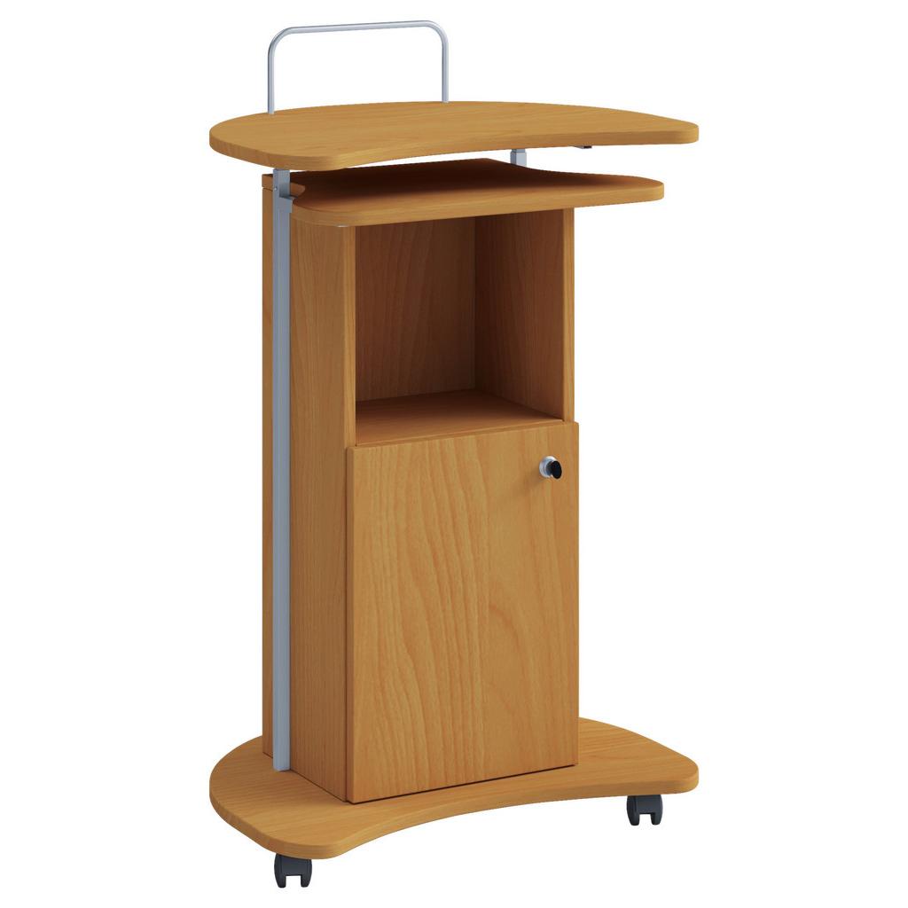 Stehpult Mit Stauraum + Rollen B 56 H 12 Cm Komil Buche Dekor