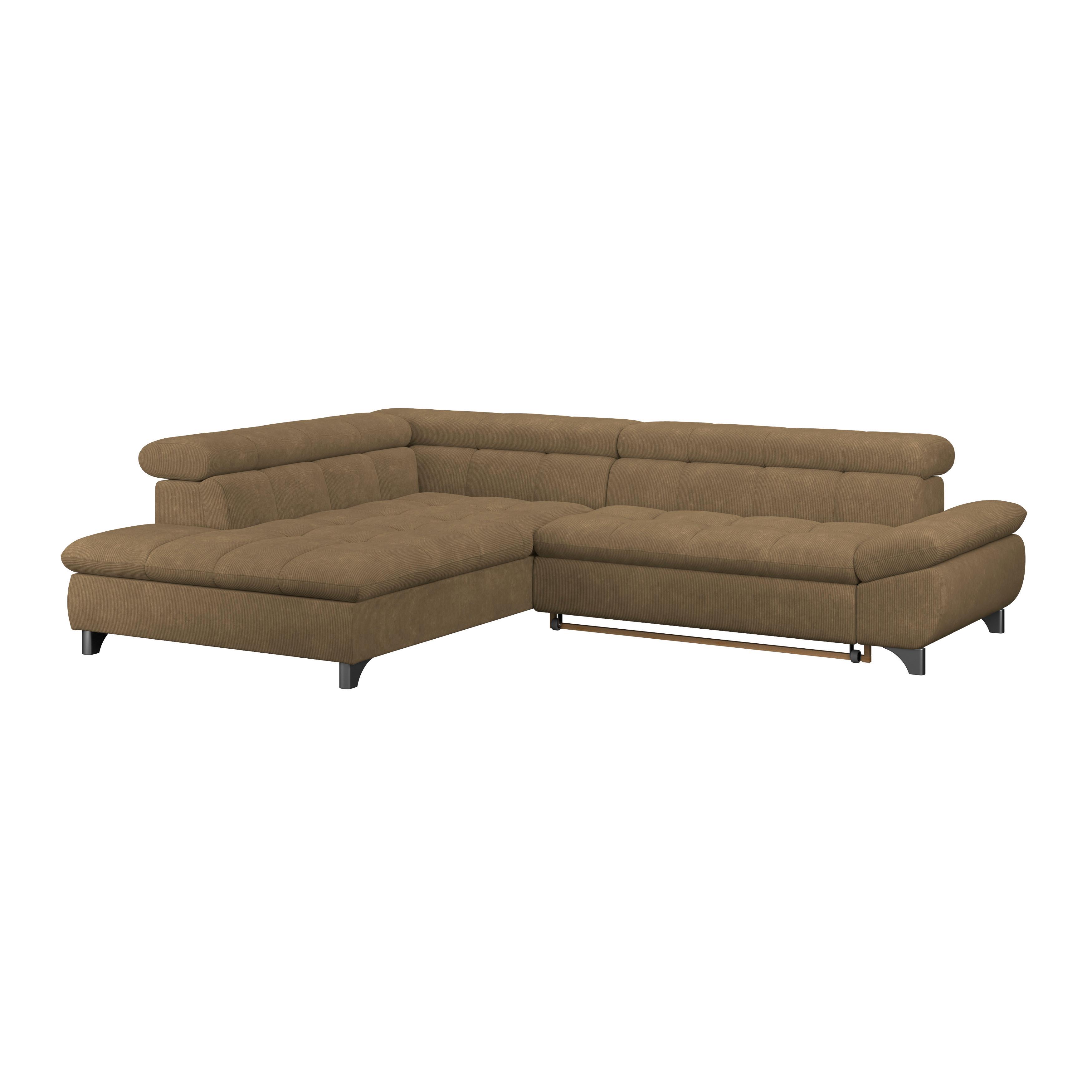 Ecksofa Gemini Braun, B: 234cm - Chromfarben/Braun, KONVENTIONELL, Textil (234/312cm)