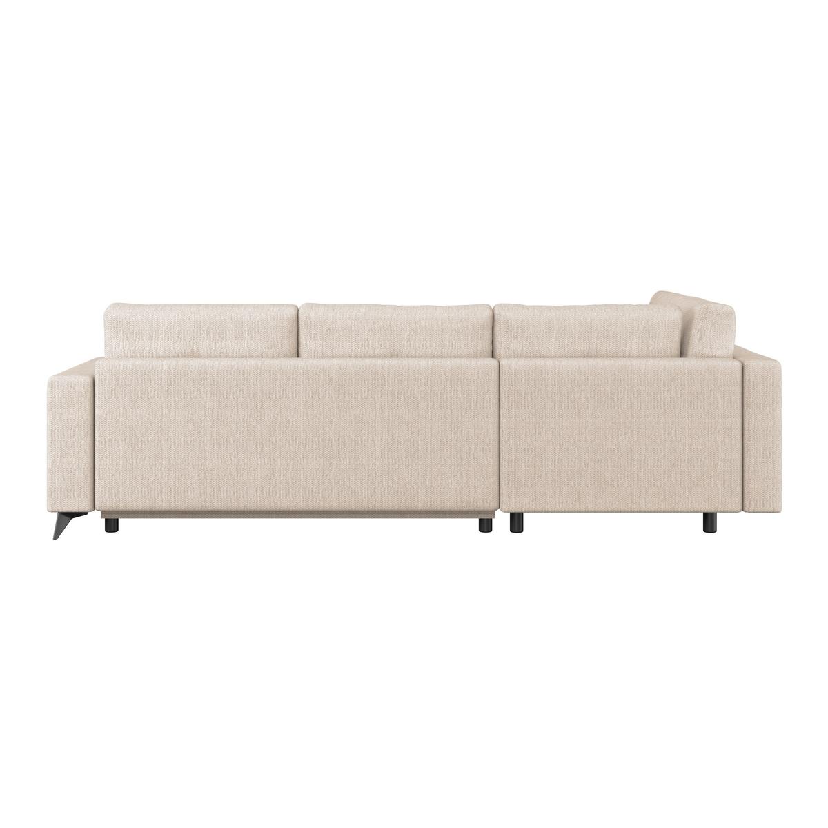 Ecksofa mit Schlaffunktion & Bettkasten Texas Beige - Beige/Schwarz, KONVENTIONELL, Holz (203/259cm)