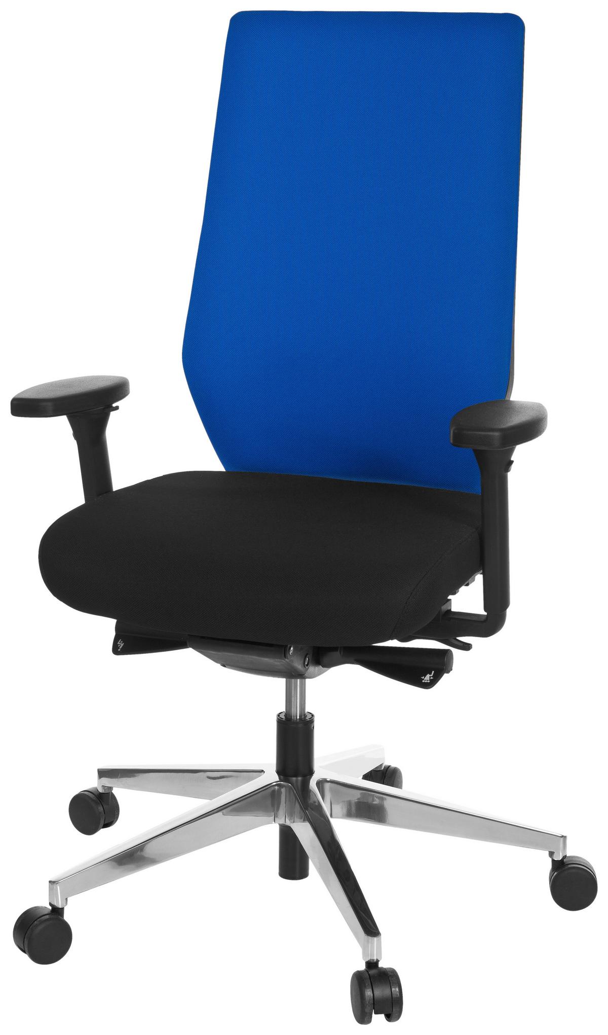 Drehstuhl Pro-Tec 700 Blau/Schwarz - Chromfarben/Blau, MODERN, Kunststoff/Textil (60/123/53cm) - MID.YOU