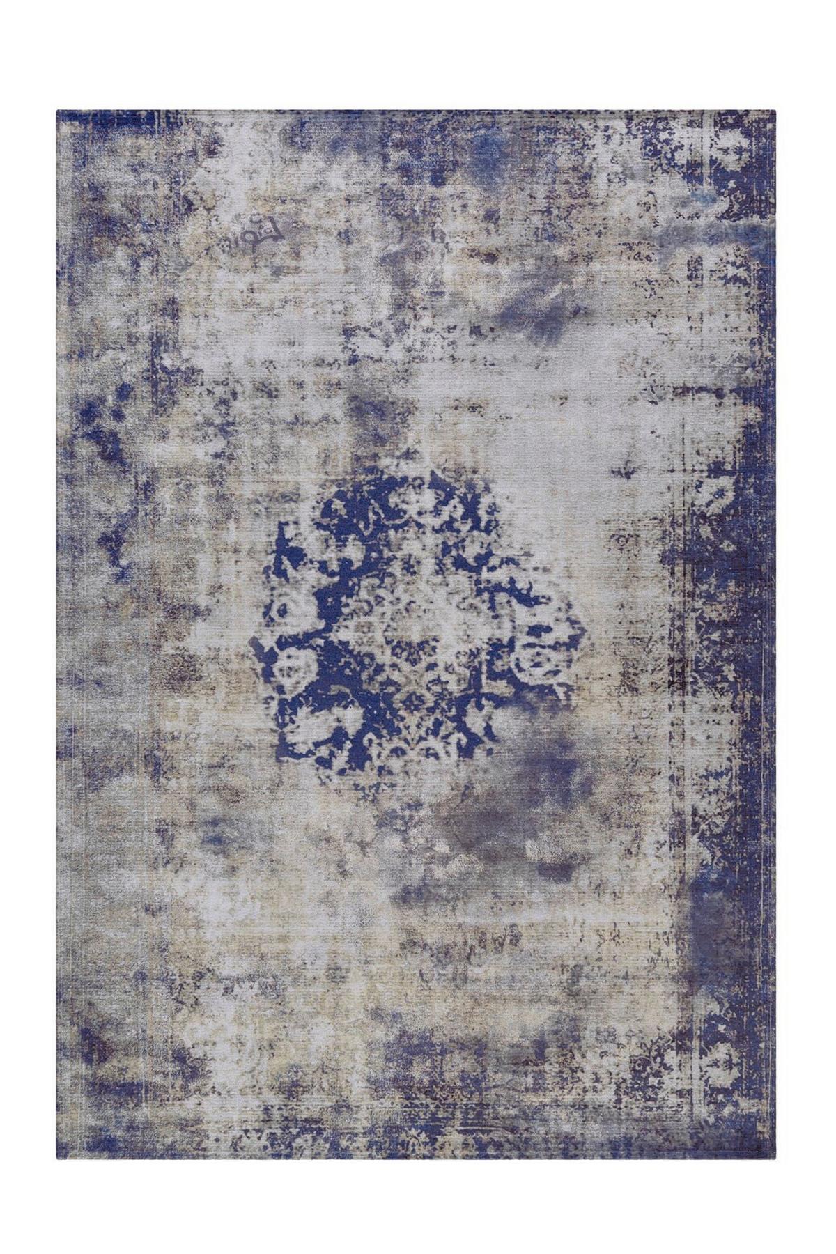 Flachwebteppich Blau Vintage 8403, BxL: 140x200 cm - Blau, KONVENTIONELL, Textil (140/200cm)