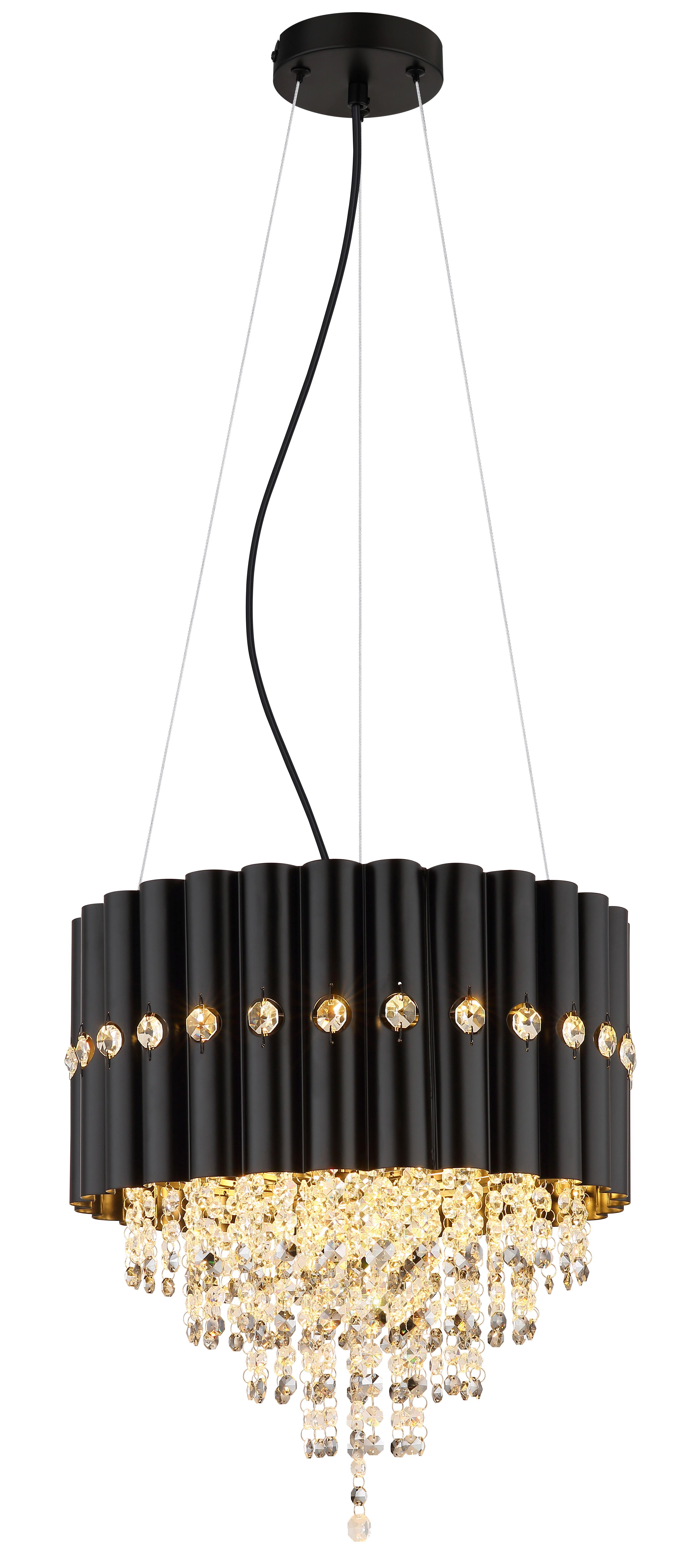 Hängeleuchte 63149-3 Eleos - Klar/Grau, Design, Glas/Kunststoff (40/150cm) - Globo