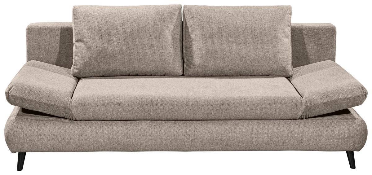 2-Sitzer-Sofa Mit Schlaffunktion Sunny B: 212 cm - Beige/Schwarz, KONVENTIONELL, Holzwerkstoff/Textil (212/88/101cm) - MID.YOU