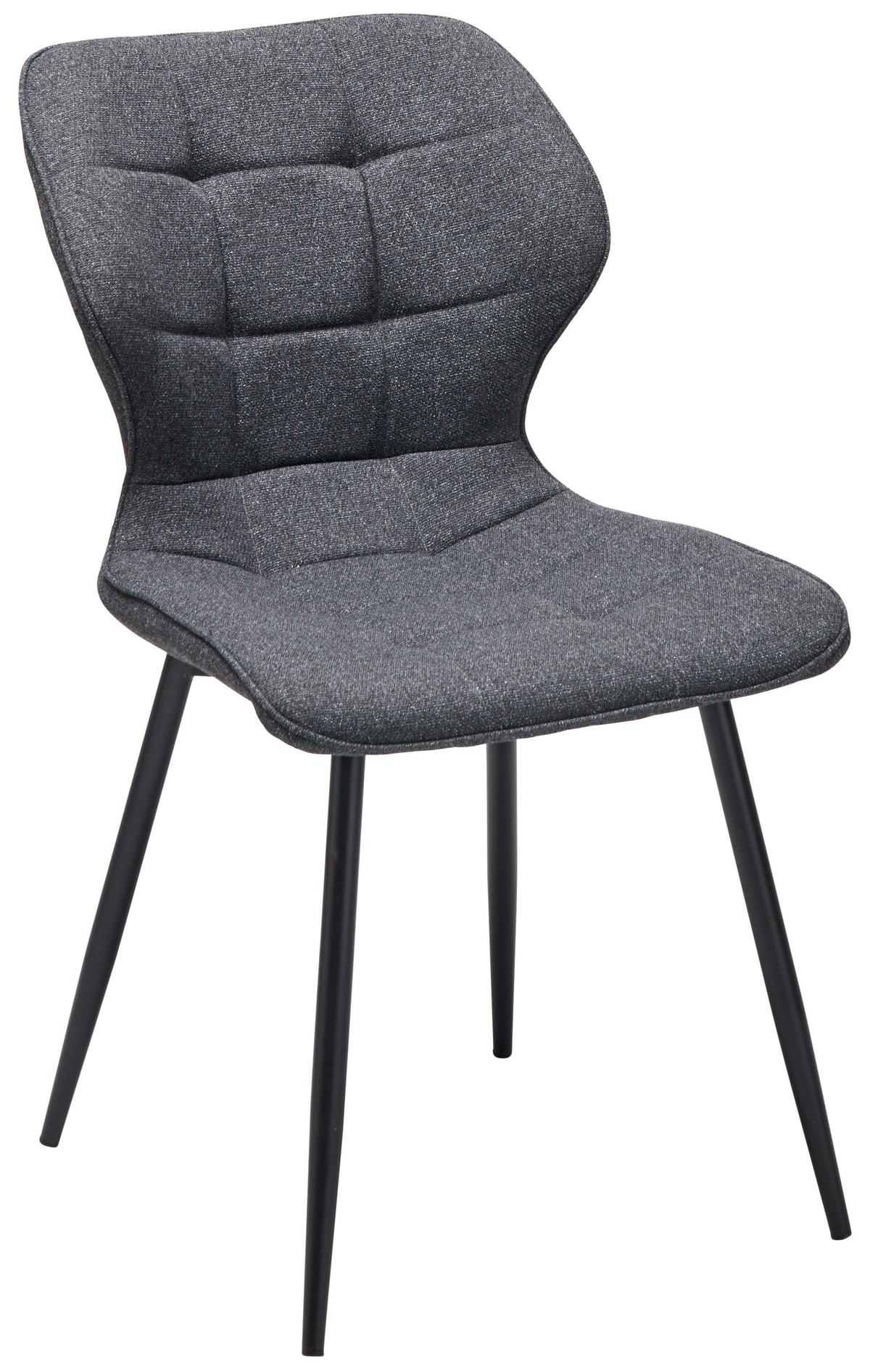 Stuhl Leana - Dunkelgrau/Schwarz, LIFESTYLE, Holz/Textil (47/82/59cm) - Livetastic