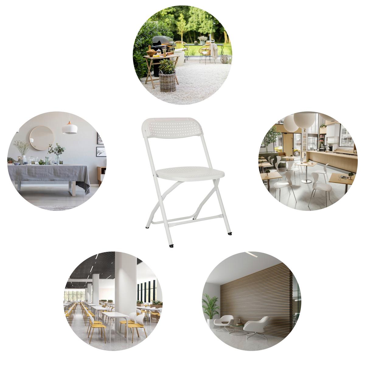 Klappstuhl Tudela Xxl Pro W Weiß B: 51 Cm - Weiß, MODERN, Kunststoff/Metall (51/80/52cm) - MID.YOU