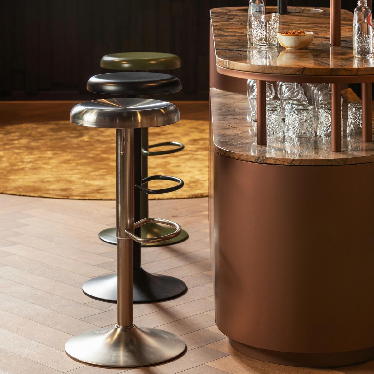 Barhocker Isaac Grün B: 39 cm - Grün, Design, Metall (39/81/39cm) - Livetastic