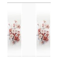 Flächenvorhang Lotus 3er Set - Altrosa/Weiß, Natur, Textil (60/245cm)