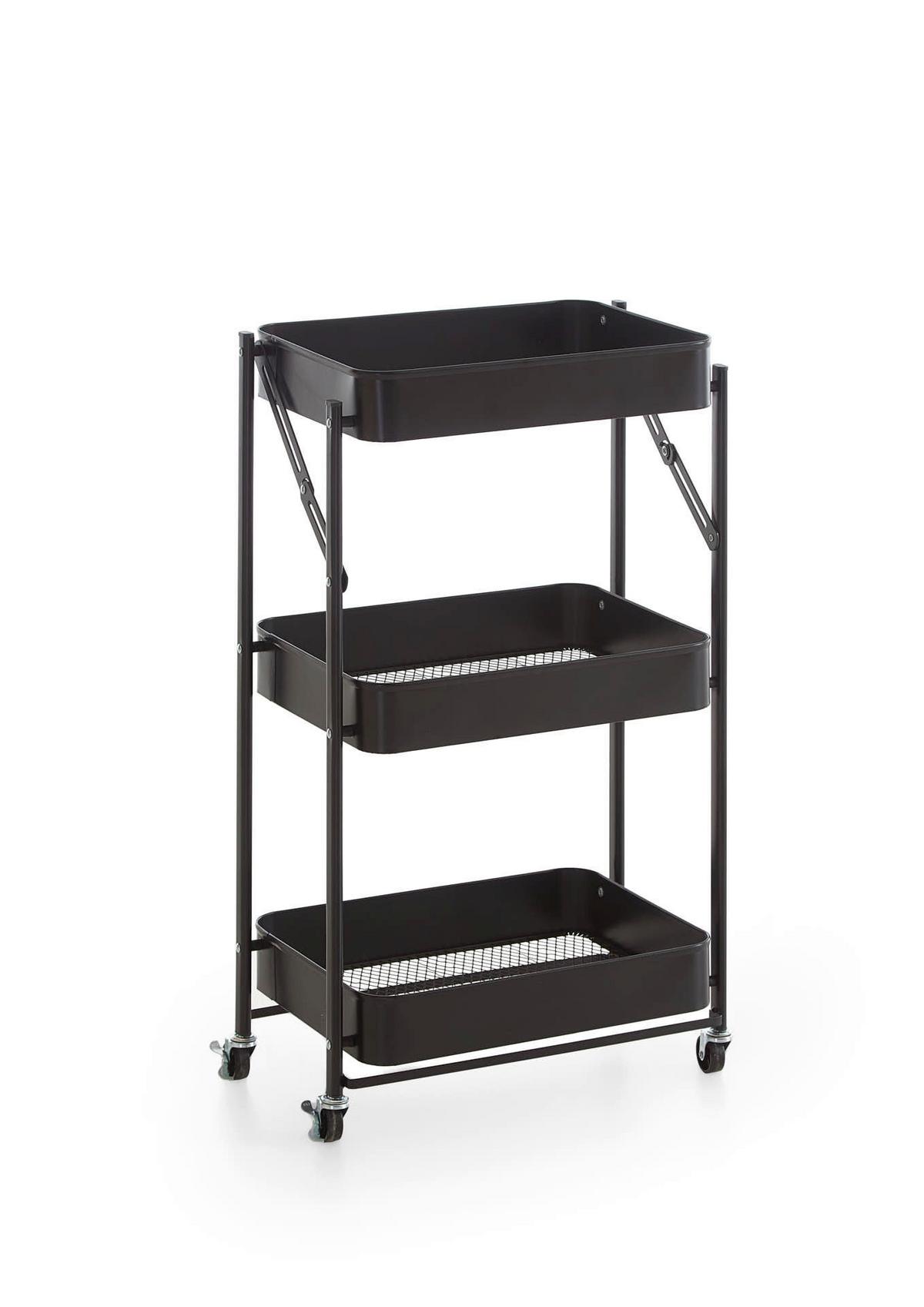 Einkaufstrolley Schwarz B: 44cm - Schwarz, Design, Metall (44/78/31cm) - MID.YOU