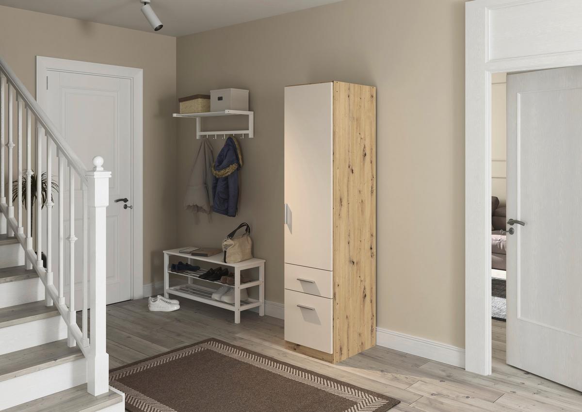 Kleiderschrank Celle Matt Champagner B: 47 cm - Champagner/Eiche Artisan, Trend, Holzwerkstoff (47/197/54cm)