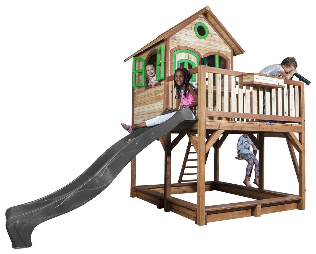 Spielturm A030.153.80 - Braun/Grau, KONVENTIONELL, Holz (613/291/277cm) - Ambia Garden