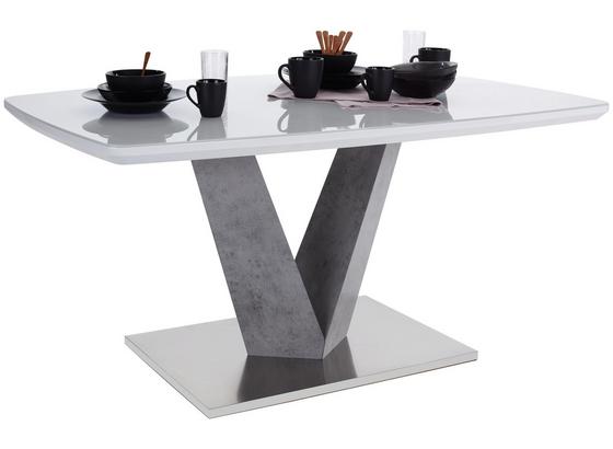 Esstisch Nizza 160 - Edelstahlfarben/Weiß, MODERN, Glas/Holzwerkstoff (160/76/90cm) - Luca Bessoni Esstisch Nizza 160 - Edelstahlfarben/Weiß, MODERN, Glas/Holzwerkstoff (160/76/90cm) - Luca Bessoni