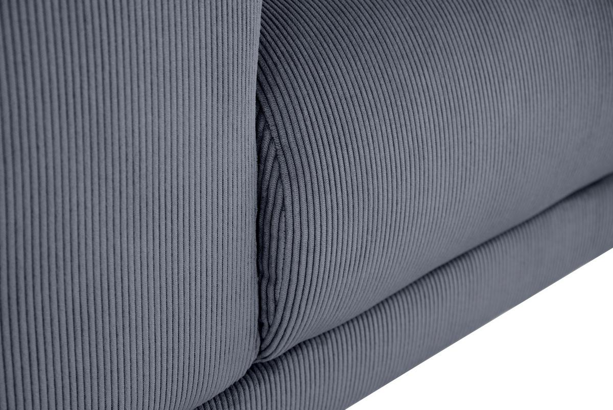 Ecksofa Erno Graublau S: 262 Cm - Graublau/Schwarz, Design, Textil (262/183cm) - MID.YOU
