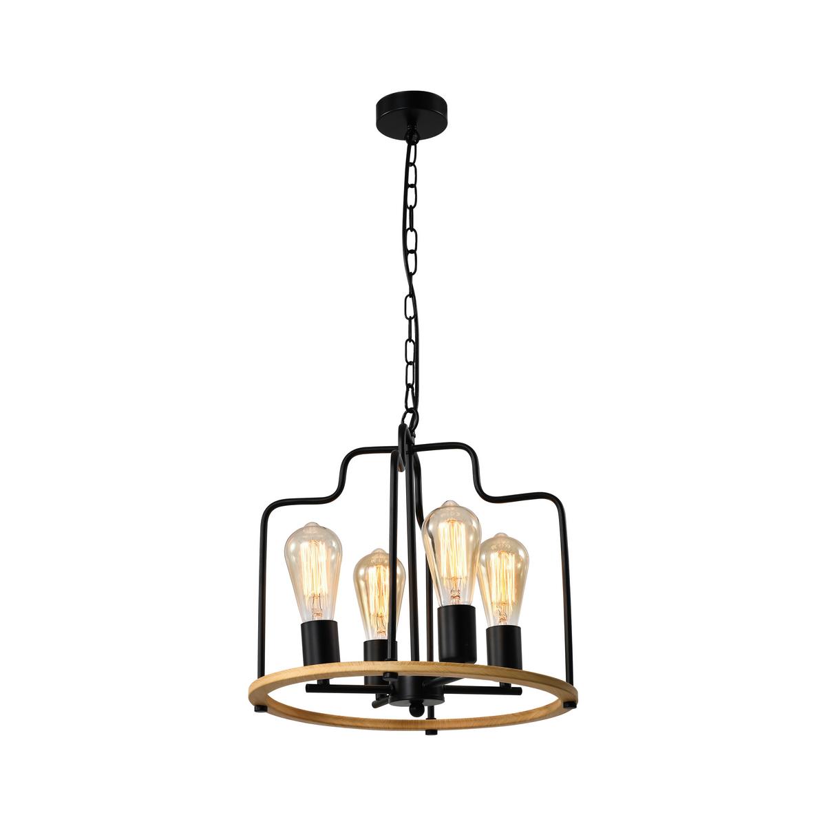 Pendelleuchte 34-29690 Datus - Eichefarben/Schwarz, KONVENTIONELL, Metall (36/36/135cm)
