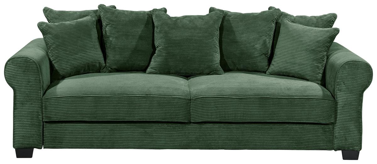 2-Sitzer-Sofa Mit Schlaffunktion Maureen B:247cm - Dunkelgrün/Schwarz, KONVENTIONELL, Textil (247/95/125cm) - Hom`in