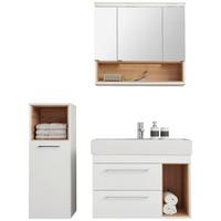 Badezimmer Mura Eiche Dekor/weiß Hg B: 115 Cm - Weiß Hochglanz/Eiche Artisan, MODERN, Keramik/Holzwerkstoff (115/173,5/46,5cm)