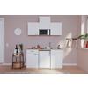 Miniküche M. Mikrowelle + Kühlschrank 150 Cm Weiß/eiche - Eichefarben/Weiß, Basics, Holzwerkstoff (150cm) - Respekta