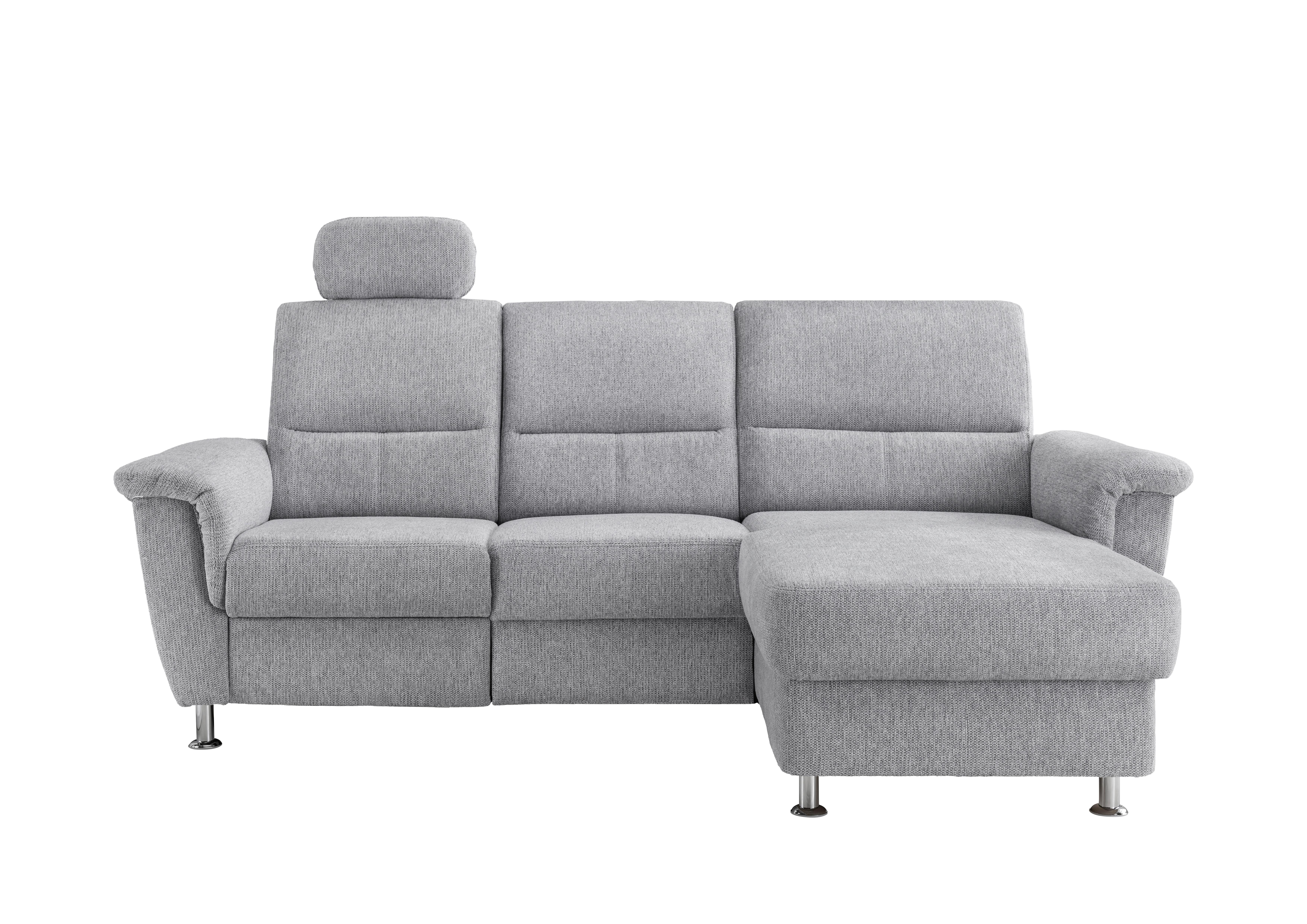 Ecksofa mit Stauraum Parole Silberfarben Chenille - Chromfarben/Silberfarben, MODERN, Textil (231/165cm) - Livetastic