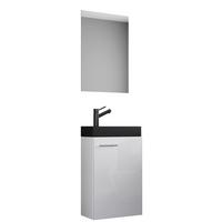 Gästebad Slito Bl - Schwarz/Weiß, MODERN, Glas/Keramik (41cm) - MID.YOU