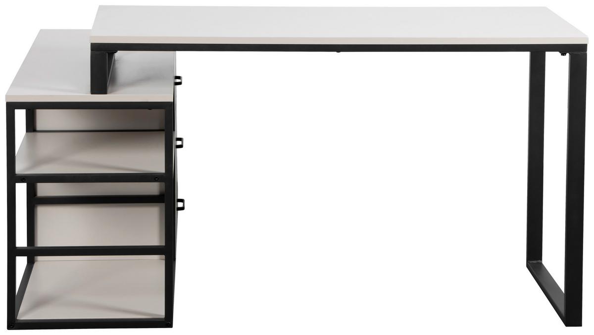 Eckschreibtisch Flux Schwarz/Kaschmir L: 140 cm - Kaschmir/Schwarz, MODERN, Holzwerkstoff/Metall (140/100/75cm) - Livetastic