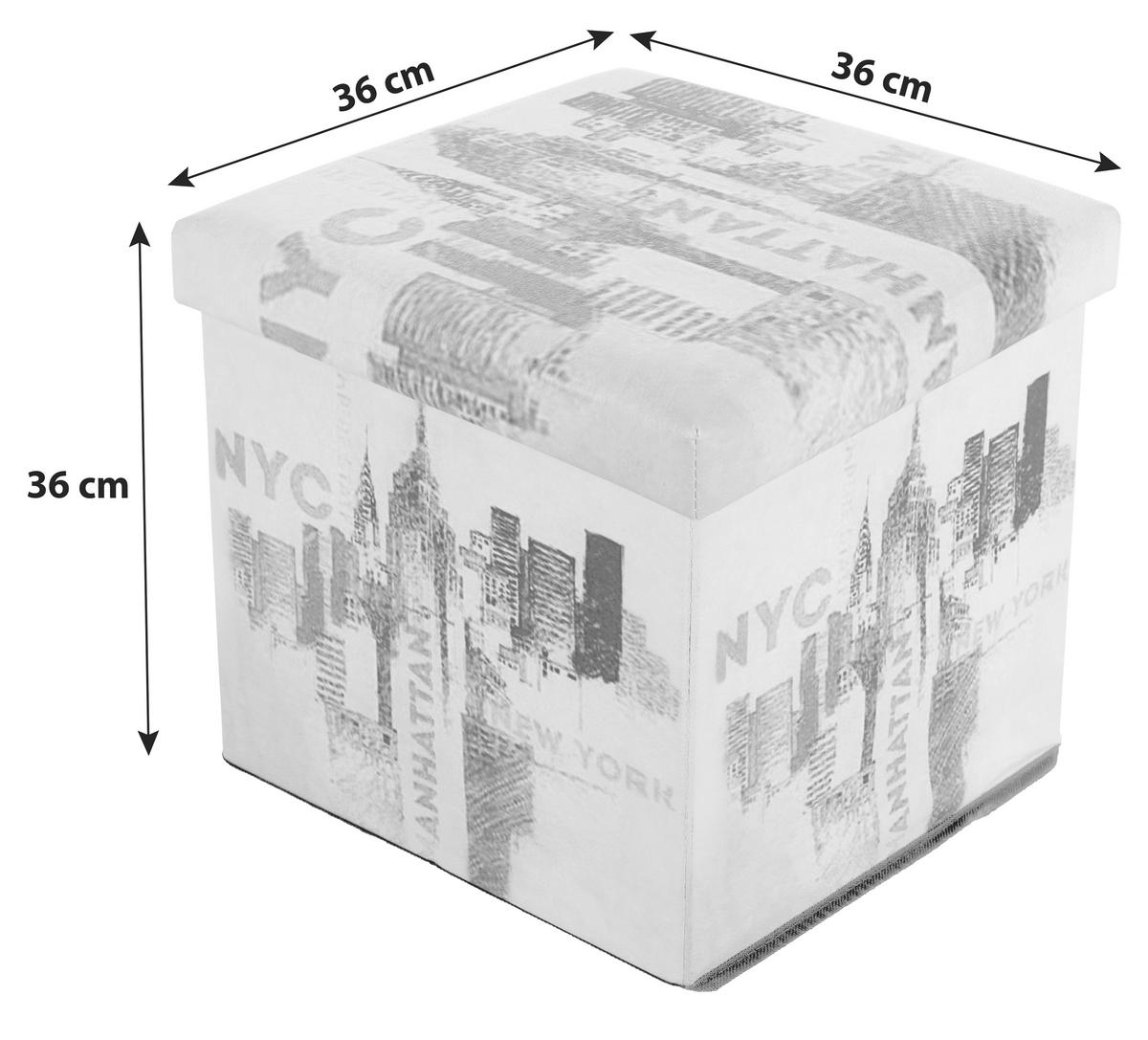 Sitzwürfel Nyc Mit Stauraum Lederlook Multicolor H: 36 Cm - Multicolor, MODERN, Holzwerkstoff/Textil (36/36/36cm)