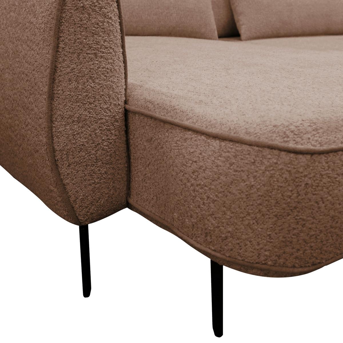 Ecksofa Abriamo Braun 204x273 cm - Creme/Schwarz, Design, Textil (204/273cm) - MID.YOU
