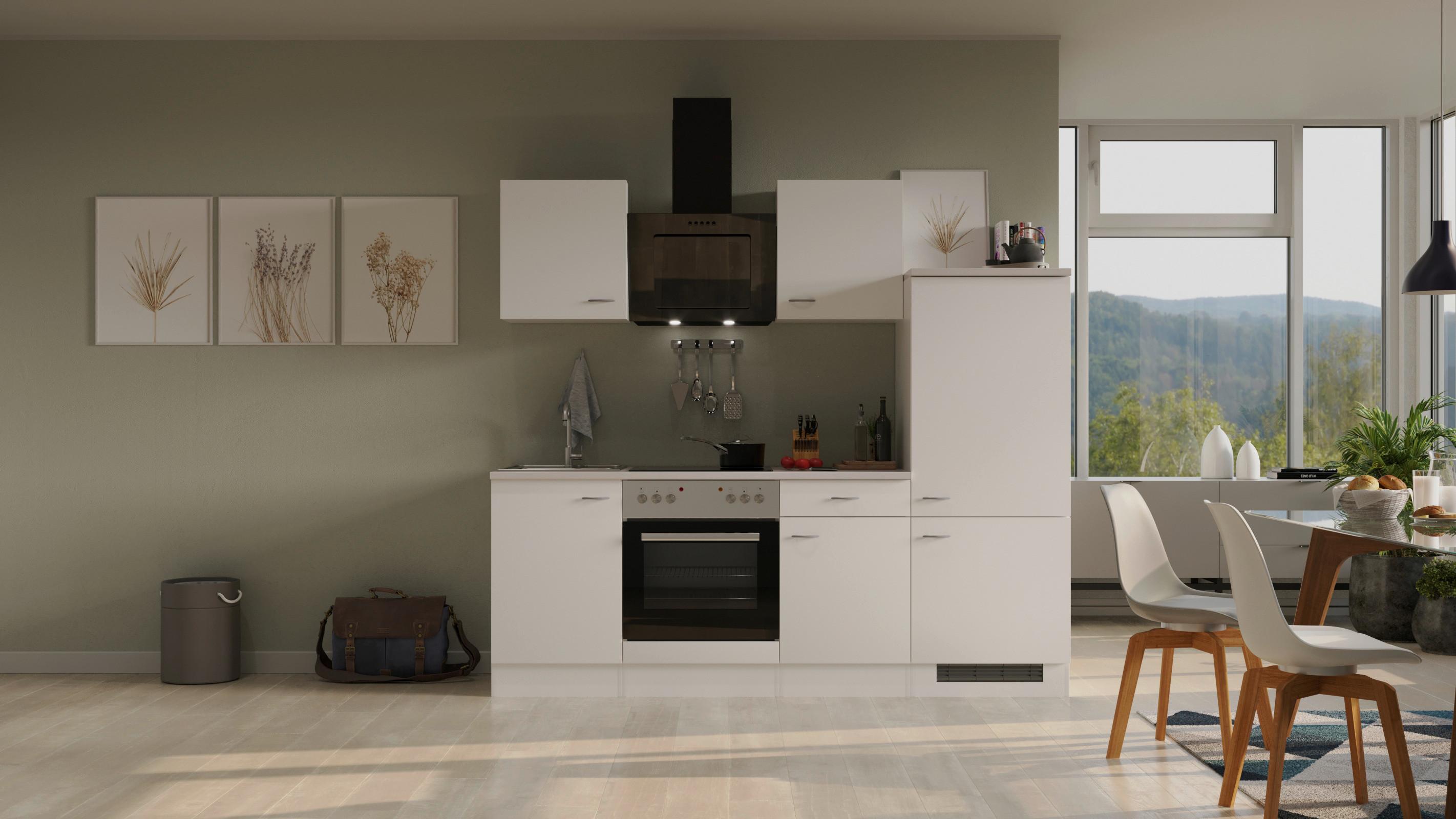 Küchenblock Wito G-220-1706-005 - Hellgrau/Weiß, MODERN, Holzwerkstoff (220cm) - FlexWell