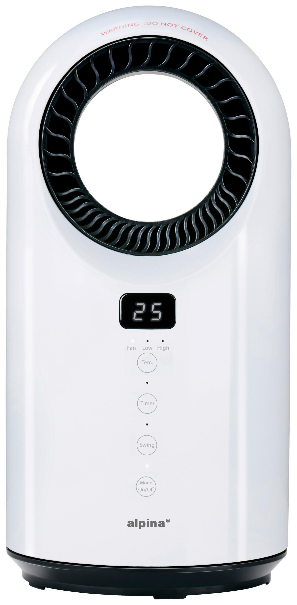 Tischventilator Bladeless Ptc Heater 1000/1500 - Weiß, Basics, Kunststoff (18/36,9/18cm)
