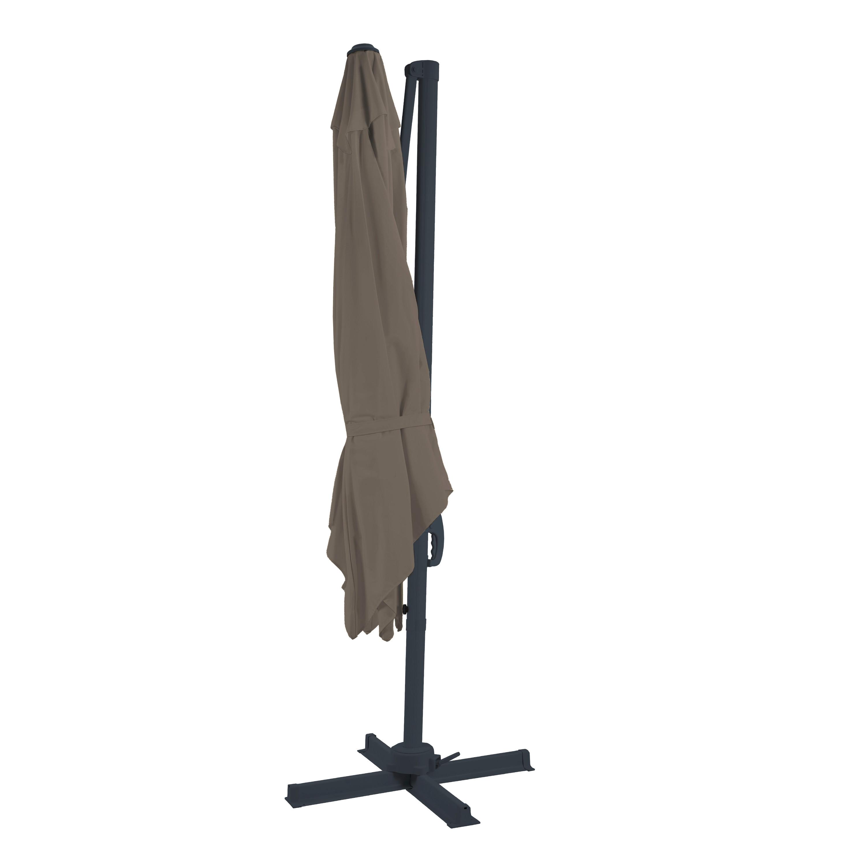 Ampelschirm Taupe/Anthrazit DM: 300 H: 250 - Taupe/Anthrazit, MODERN, Textil/Metall (300/250cm)