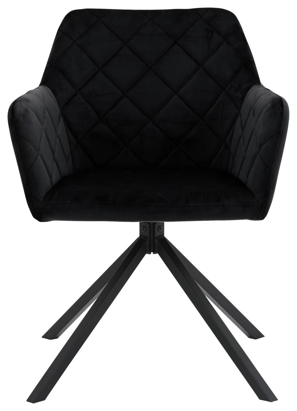 Stuhl Patti Anthrazit,sitzfl. 360° drehbar - Anthrazit/Schwarz, KONVENTIONELL, Textil/Metall (58/81/54cm)