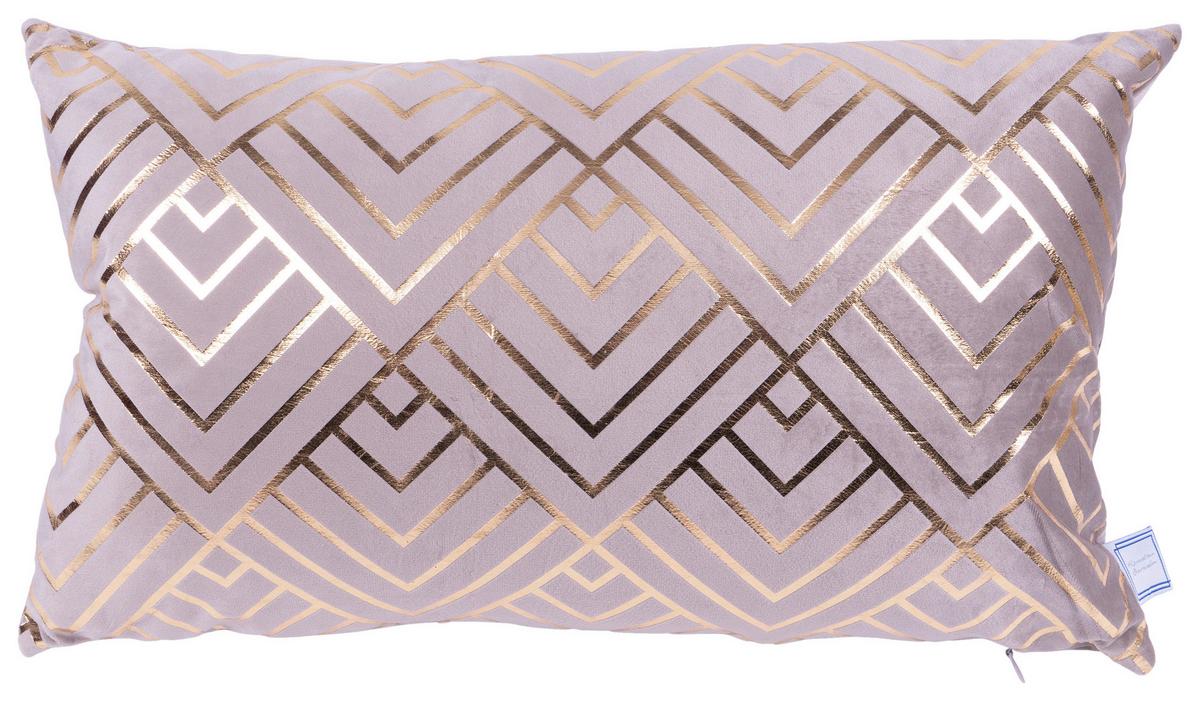 Zierkissen Prisma 30/45x50/45 cm Polyester Taupe/Goldfarben - Taupe/Goldfarben, KONVENTIONELL, Textil (30x45/50x45cm)