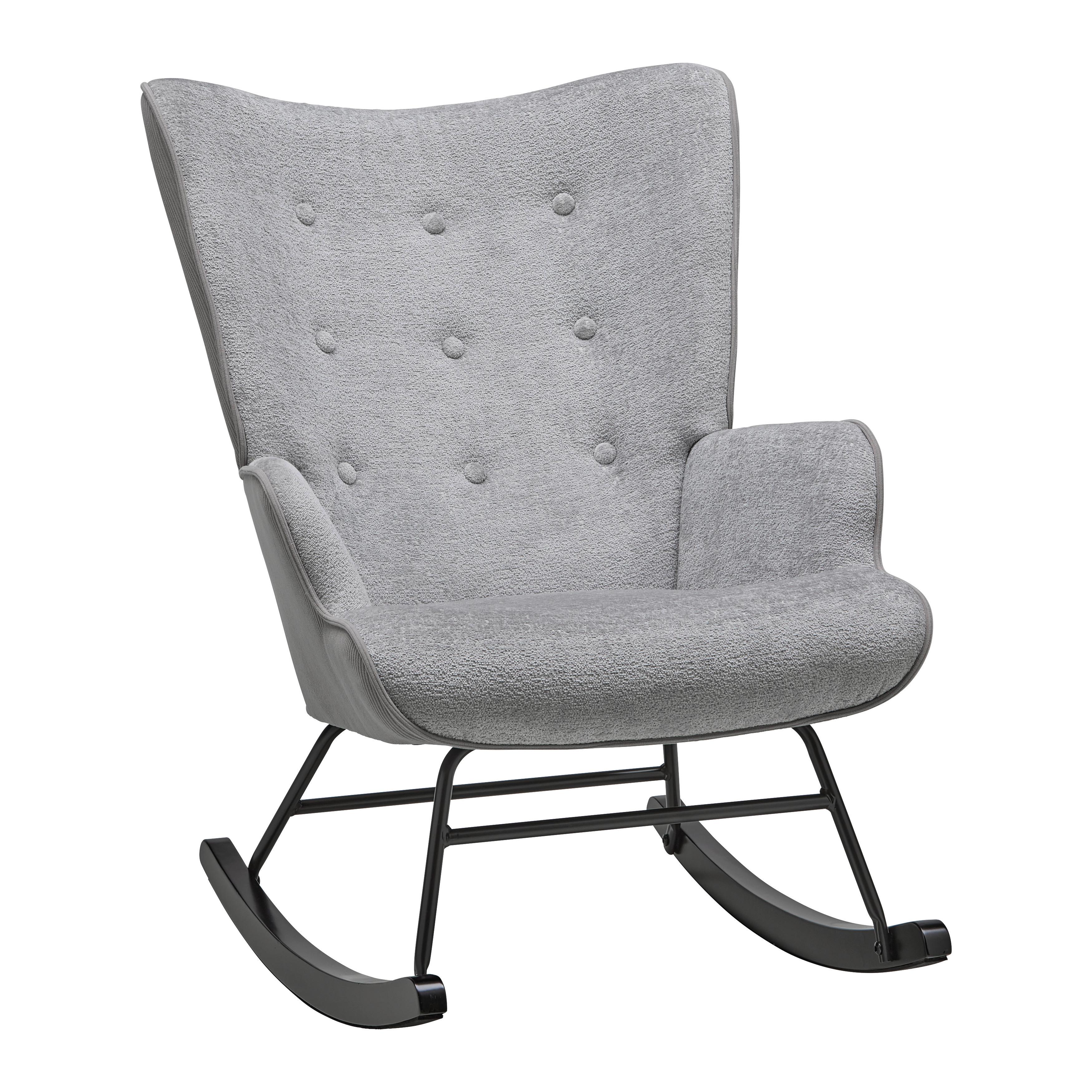 Stolička s pružným podnožím ROCK - čierna/sivá, Modern, kov/drevo (66/90/77cm) - Mömax