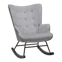 Hojdacie kreslo ROCK, sivá, max. 140 kg - čierna/sivá, Modern, kov/drevo (66/90/77cm) - Mömax