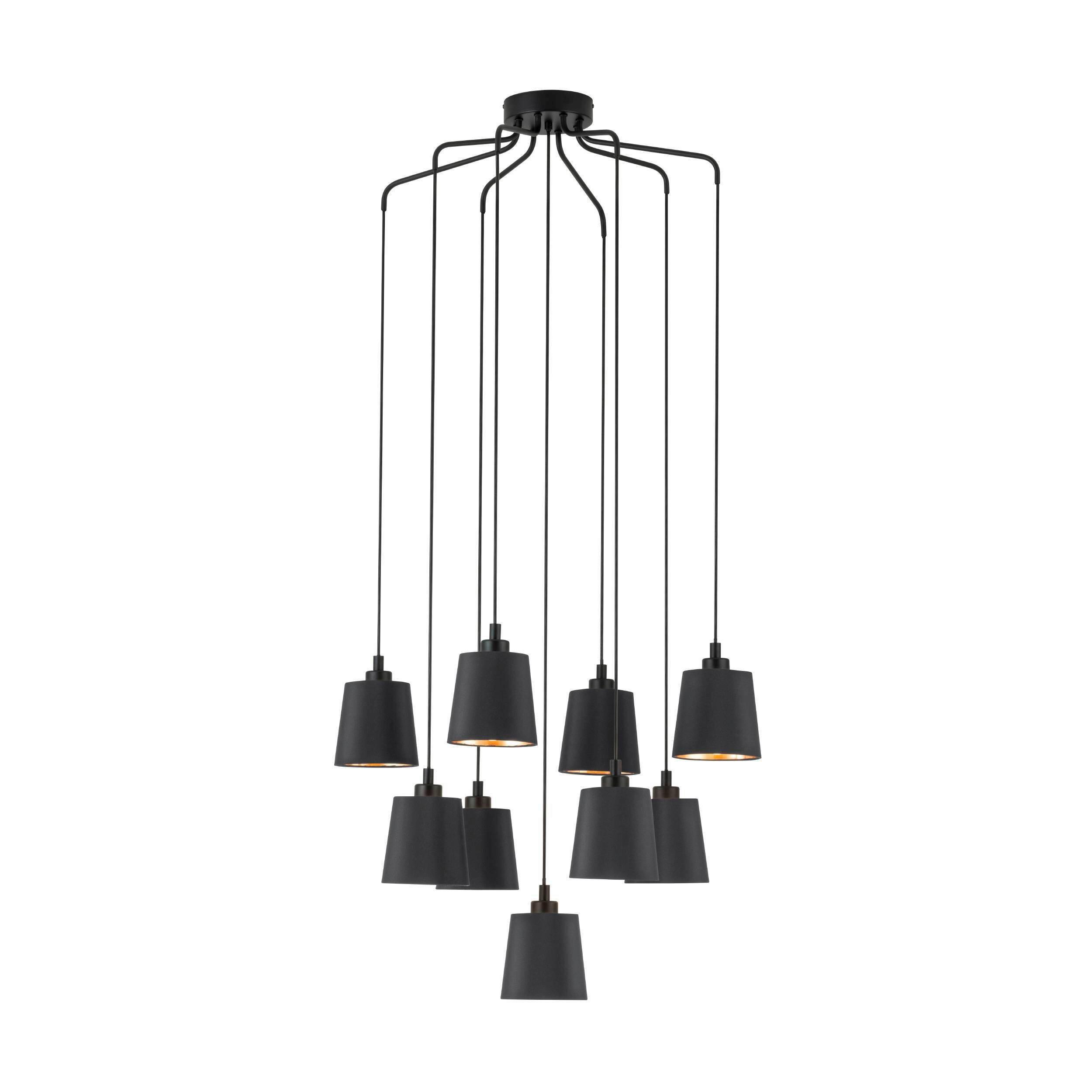 Hängeleuchte 39739* Bernabetta - Goldfarben/Schwarz, Basics, Textil/Metall (78/150cm) - Eglo