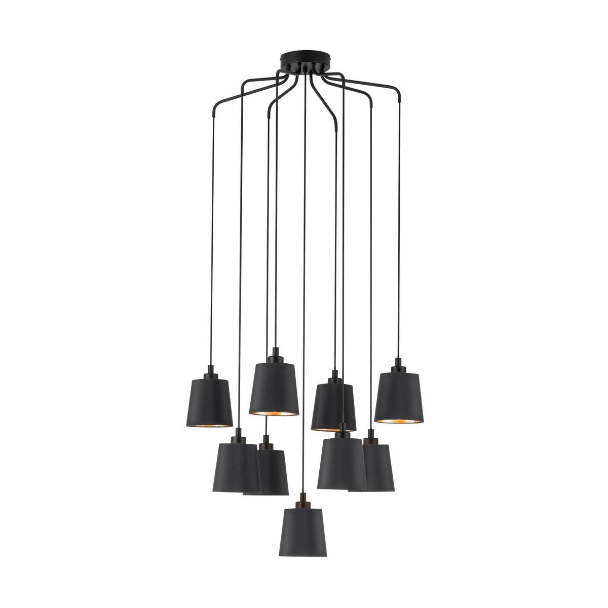 Hängeleuchte 39739* Bernabetta - Goldfarben/Schwarz, Basics, Textil/Metall (78/150cm) - Eglo