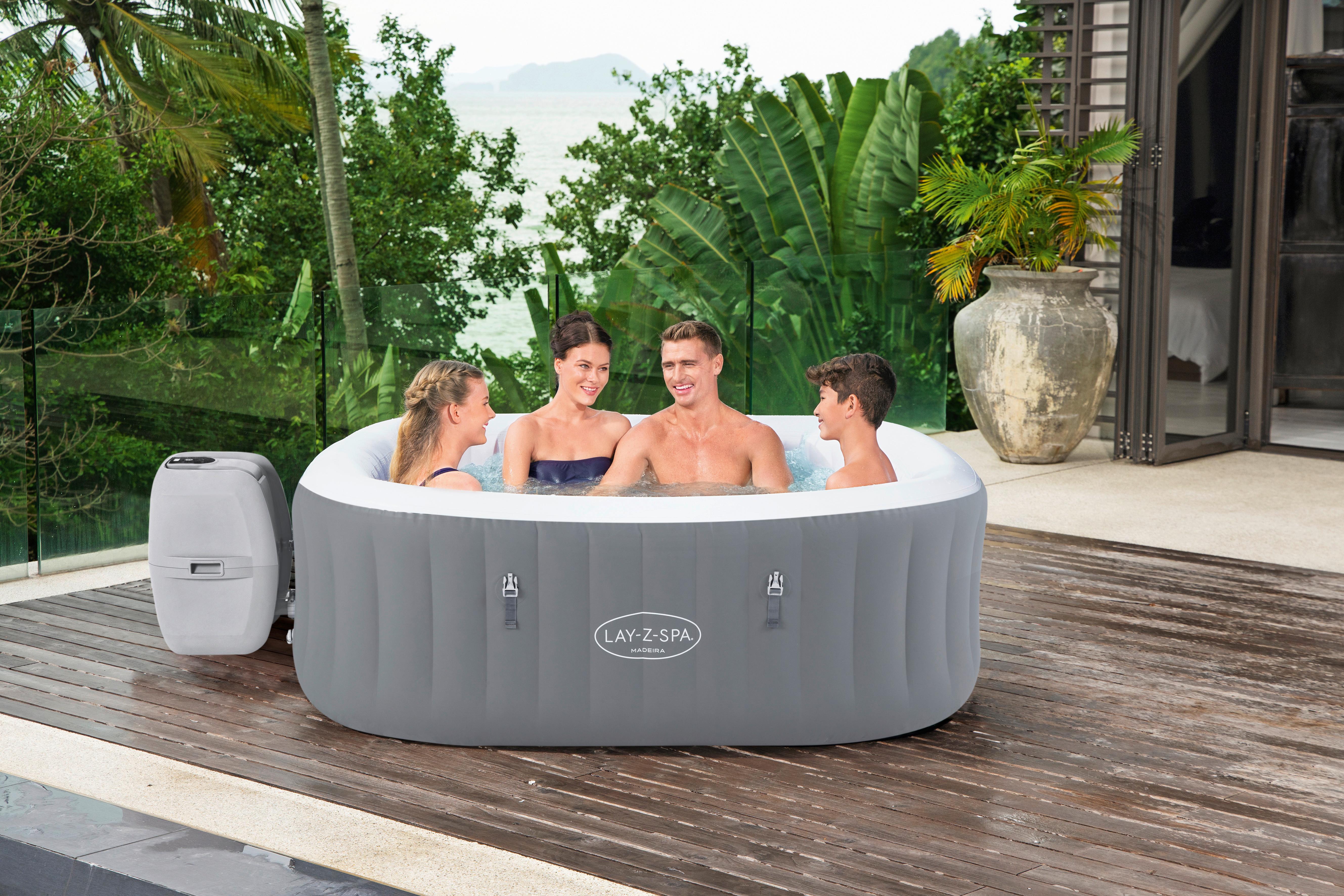 Whirlpool Aufblasbar Ø 180 X H 66 cm - Grau, MODERN, Kunststoff/Metall (180/66cm) - Bestway