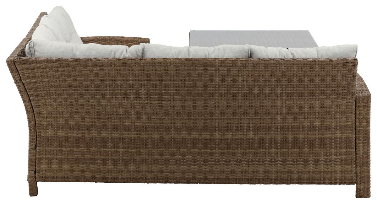 Loungegarnitur Watford - Braun, KONVENTIONELL, Holz - Gardenson