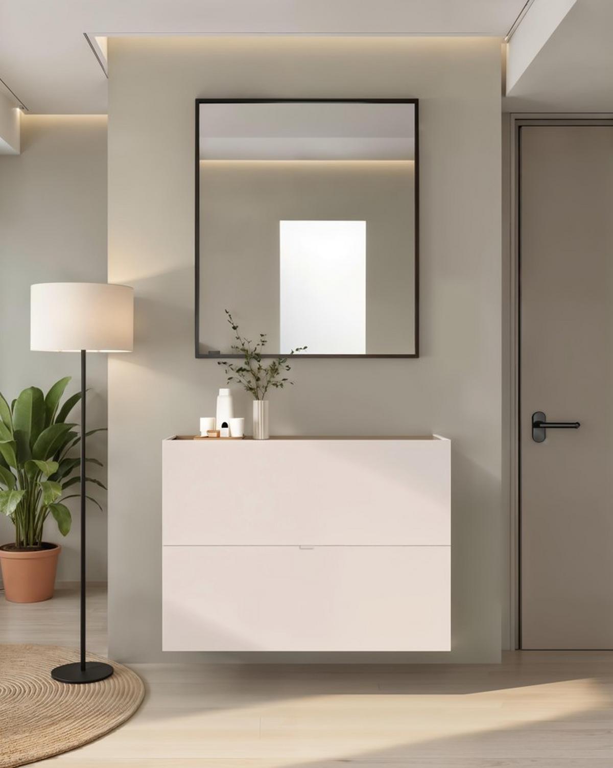 Schuhkipper Rainbow Eichefarben/kaschmir B:104 Cm - Kaschmir/Eichefarben, Design, Holzwerkstoff (104/77/29cm) - MID.YOU