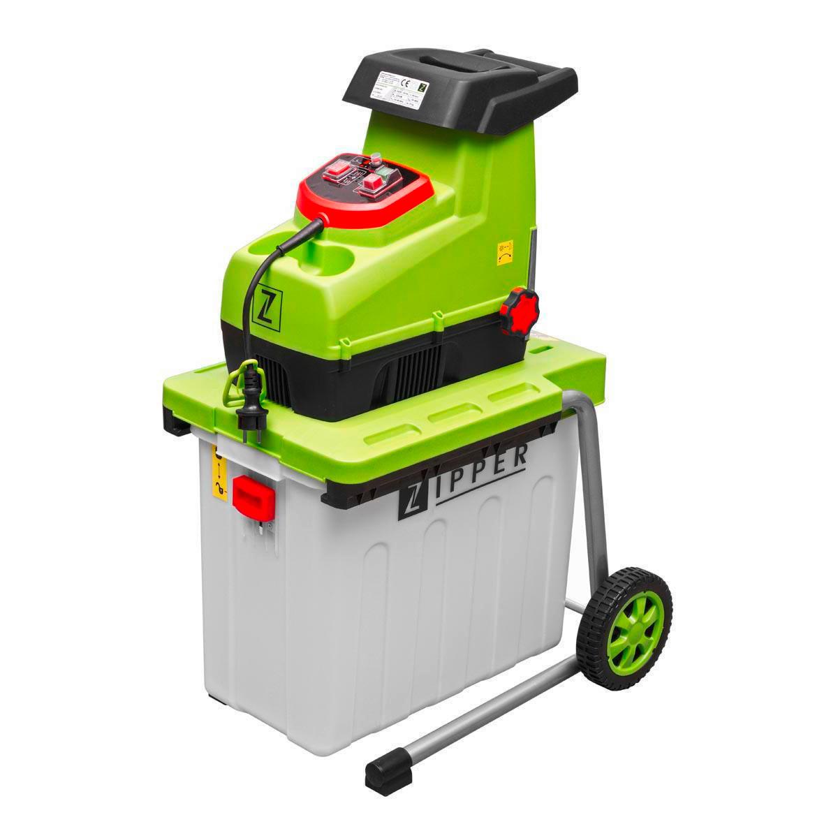 Elektro-Häcksler 2800 W Bis Ø 4,4 cm - Grün, Basics, Metall - Zipper