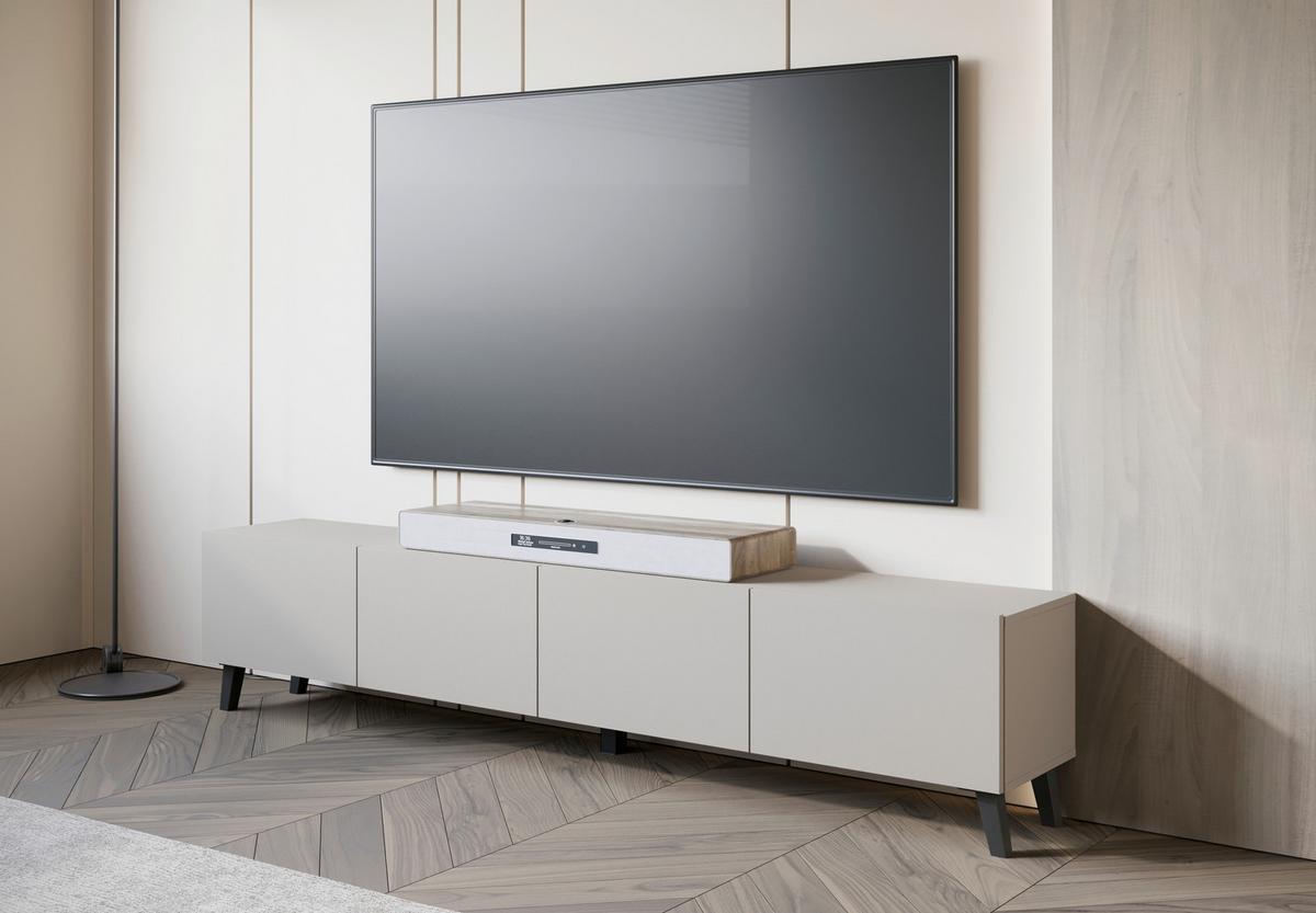 Lowboard Phuket 190 Beige, Kaschmir B: 190 Cm - Kaschmir/Beige, Design, Holz/Holzwerkstoff (190/40/32cm) - Livetastic