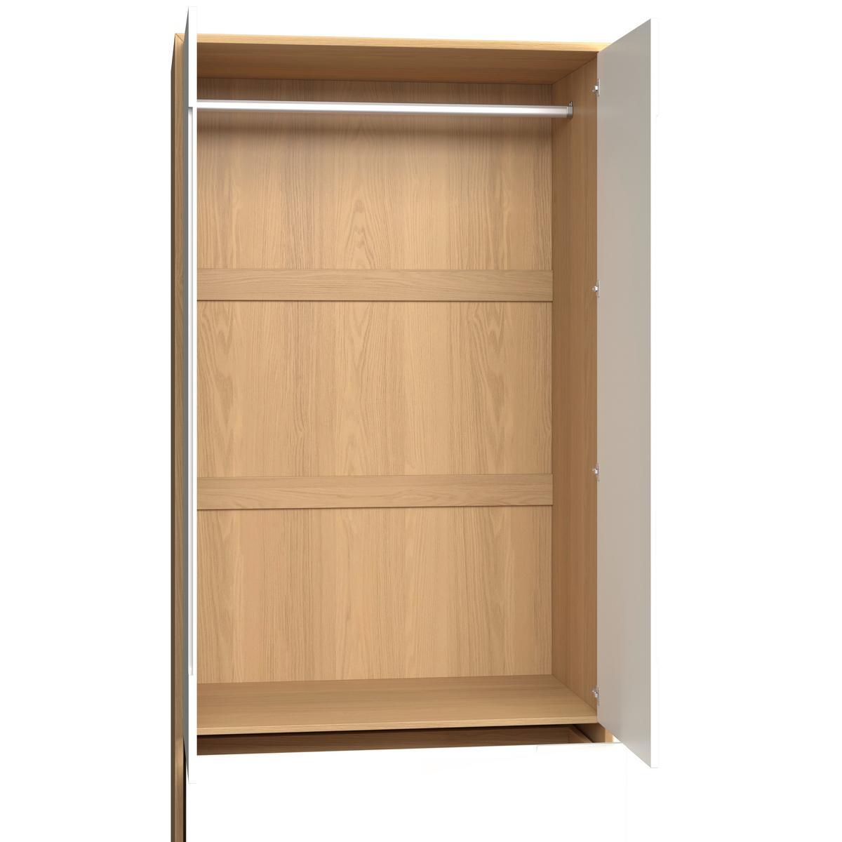 Šatníková skriňa MARLO š. cca 100 cm, dekor biela/dub - biela/farba duba, Modern, drevo/kompozitné drevo (100/223/60cm) - Bessagi Home