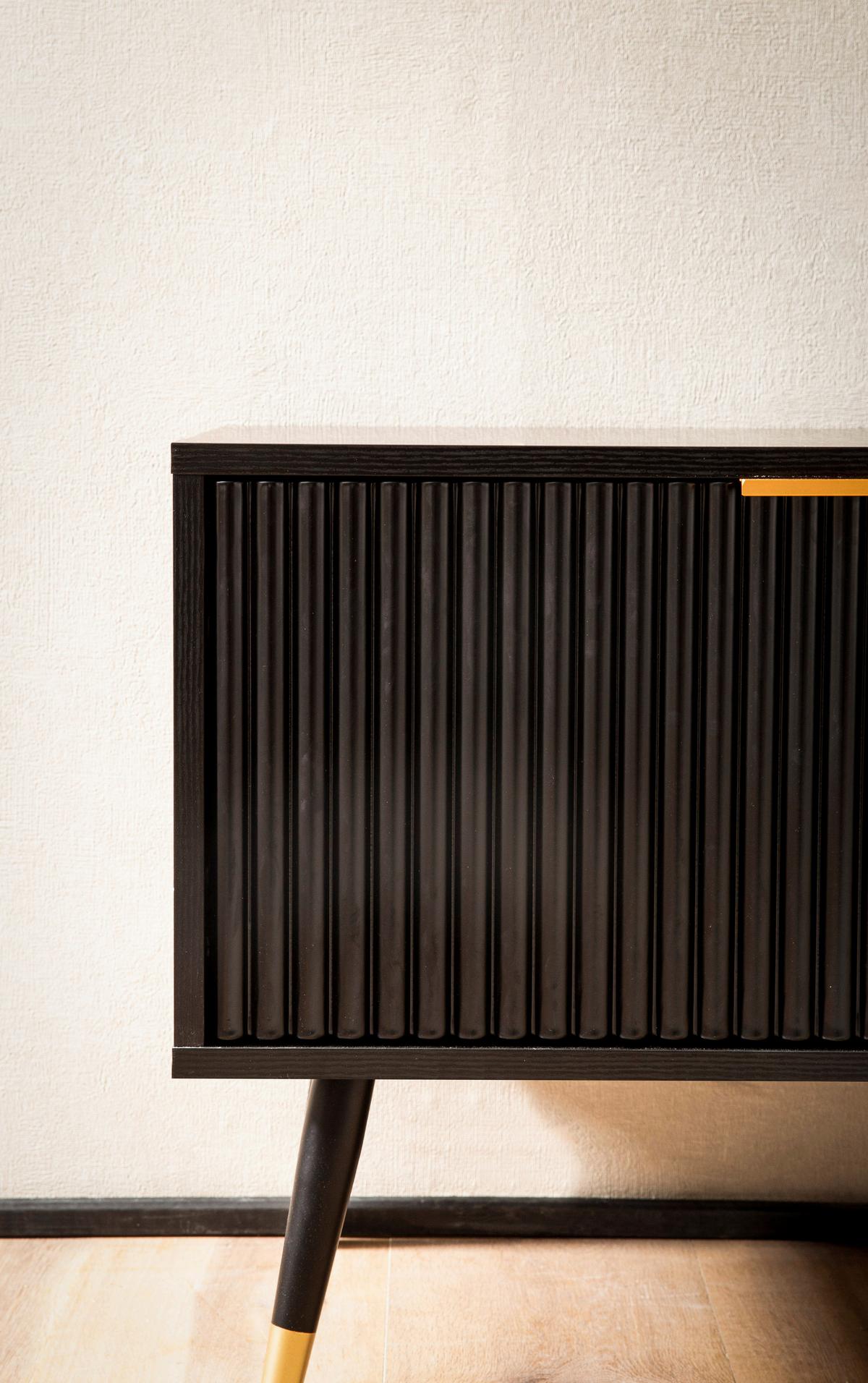 Lowboard Schwarz B: 150 Cm - Goldfarben/Schwarz, Design, Holzwerkstoff (150/51/39cm) - MID.YOU