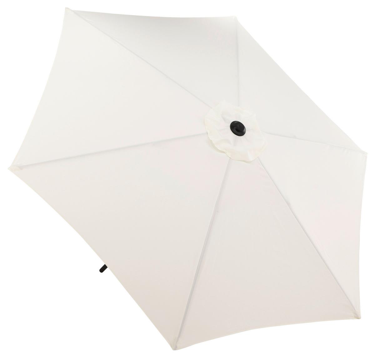 Sonnenschirm Leeds DM: 300cm H: 243cm Weiß - Ecru/Grau, KONVENTIONELL, Textil/Metall (300/300cm) - Gardenson