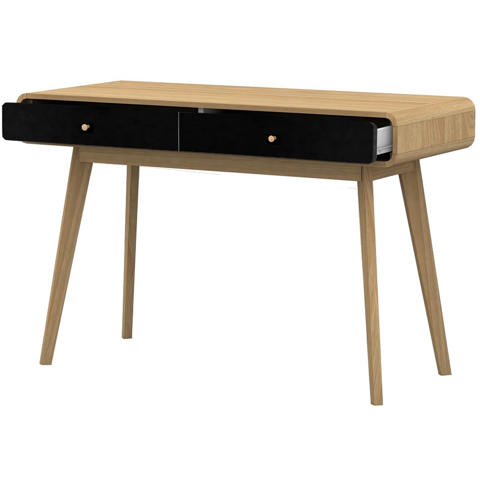 Schreibtisch Cassie Eichefarben 120 cm - Eichefarben/Schwarz, Design, Holzwerkstoff (120/79/50cm) - MID.YOU