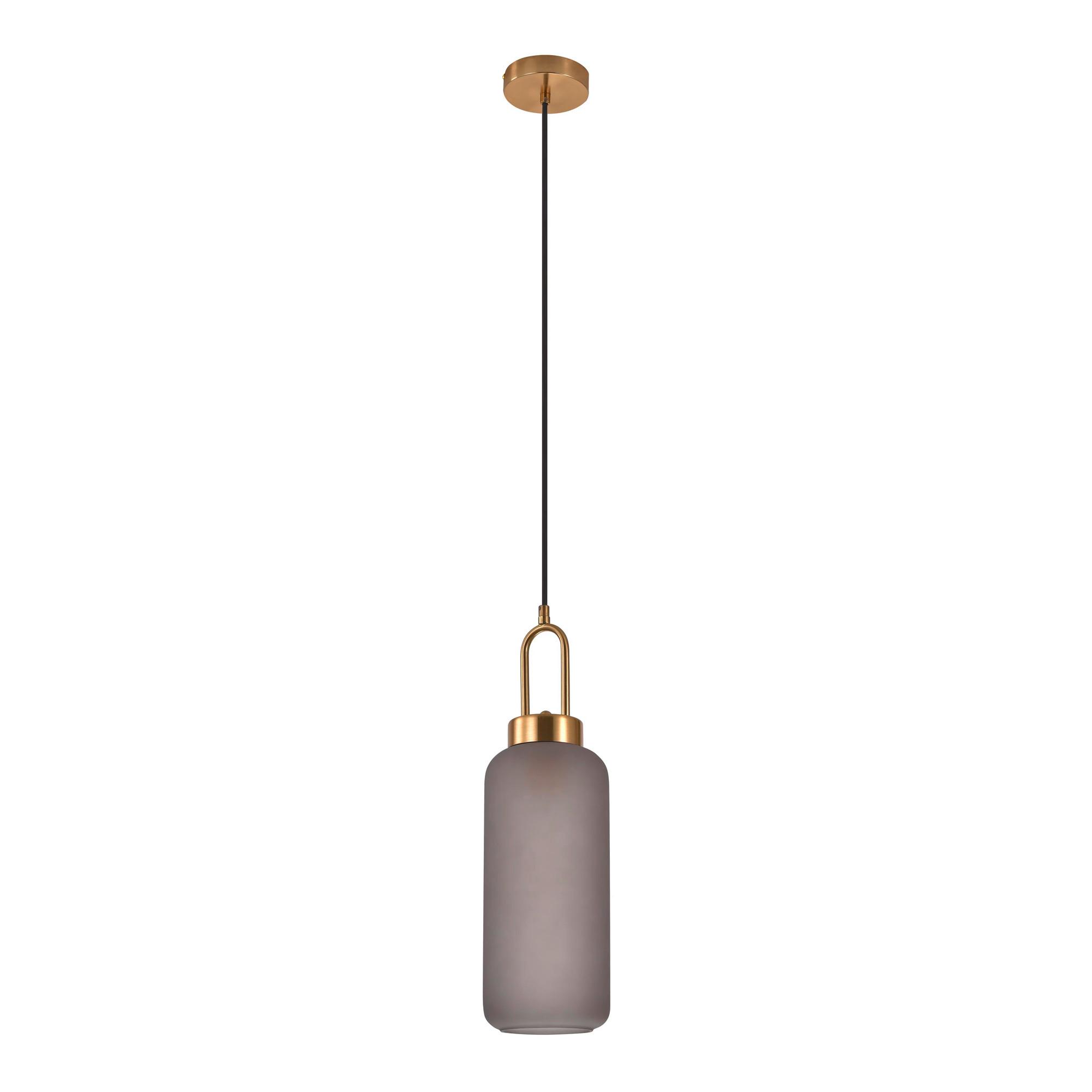 Hängeleuchte Luton Pendant - Messingfarben/Grau, Basics, Glas/Metall (13/46cm)